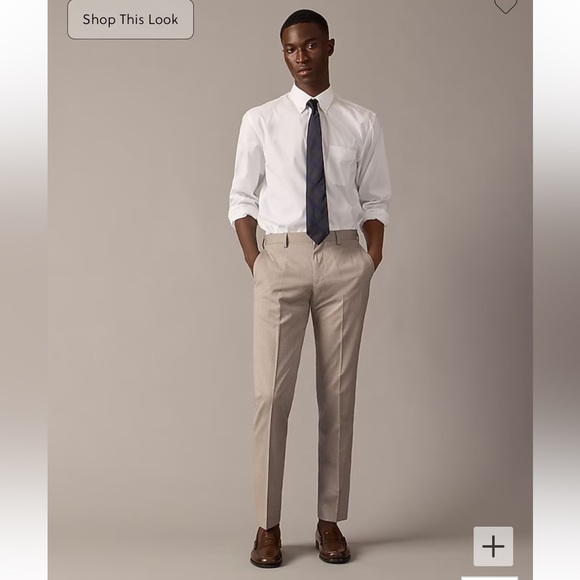 J. Crew Slim Fit Ludlow Suit Pant in Italian Wool Geyser Gray Size 35 x 32 New - Picture 2 of 11